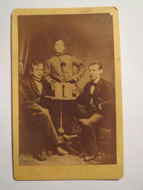 Aeschach b. Lindau i. B. - 2 Männer -  Soldat in Uniform - beim Bier / CDV