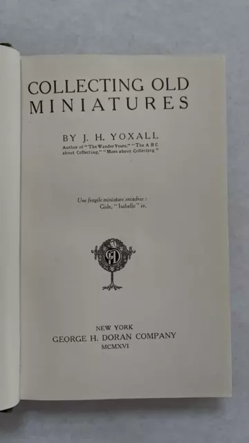 COLLECTING OLD MINIATURES  by J. H. Yoxall Vintage 1916 w/ Old Sales Receipt 2