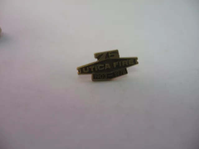 Vintage 1978 Utica Fire 75th Anniversary 1903-1978 Pin Award