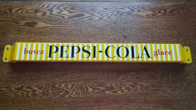 Vintage advertising pepsi-cola door push bar soda sign
