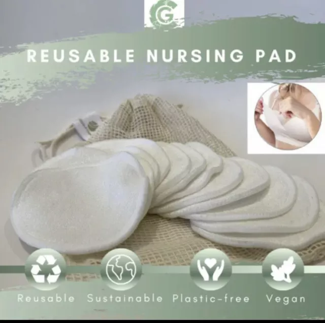 Reusable Breast Pads 12 Washable Bamboo Nursing Pad For Breastfeeding(6 Pairs)