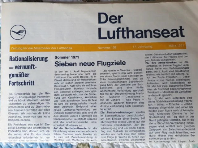 9 X Deutsche Lufthansa DLH Werkzeitschrift „Der Lufthanseat“ Je 9 Ausgaben 1971