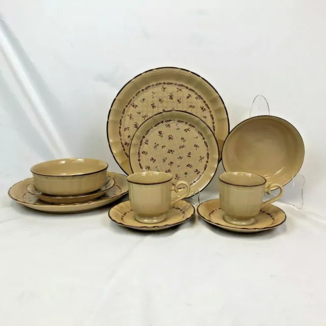10 Piece Set Mikasa English Cottage Village Chintz 2 Place Settings Dinner Bowl