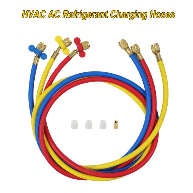 HVAC Refrigerant Charging Hose 1/4" Flare Thread Brass Refrigeration Hoses