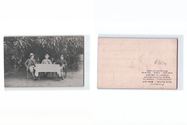(b96311)   Deutschostafrika Foto Deutsche beim Bier, Nachlass von Rudolf Wo