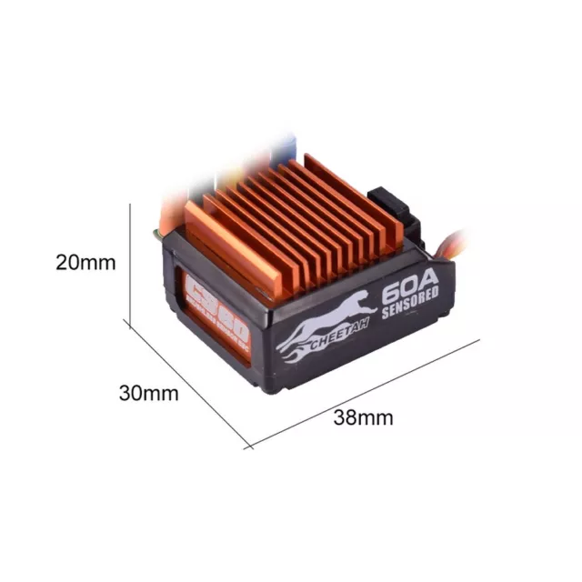 SKyRC Cheetah 1/10 60A Sensored ESC+21.5T 1600KV Brushless Motor Program Card 3