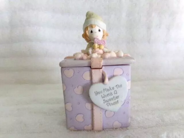 Precious Moments Porcelain Trinket Box - Retired