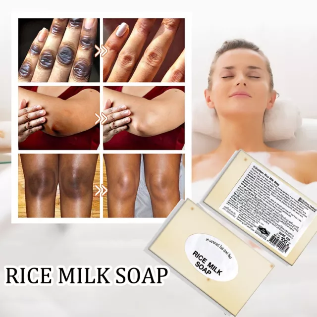 Handmade Thailand Rice Milk Soap Original Whitening Collagen Face Body Cleaning