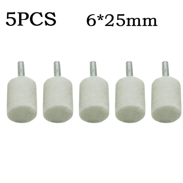 Lot De 8 Meules Montées Cylindriques - Pierres Abrasives à Tige Hexagonale 6mm (1/4") Pour Outil Rotatif