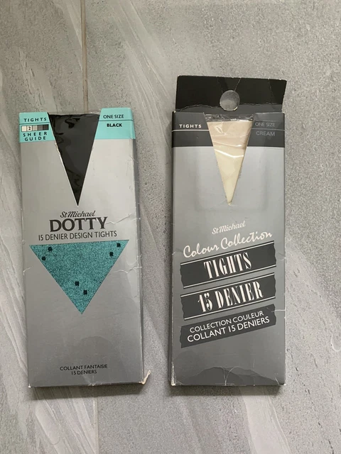 MARKS SPENCER St Michael Vintage Pairs Tights One Size Black