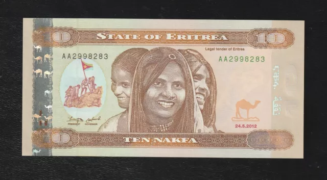 Eritrea 10 Nakfa, P-11, 2012, UNC Banknote, Serie-AA29