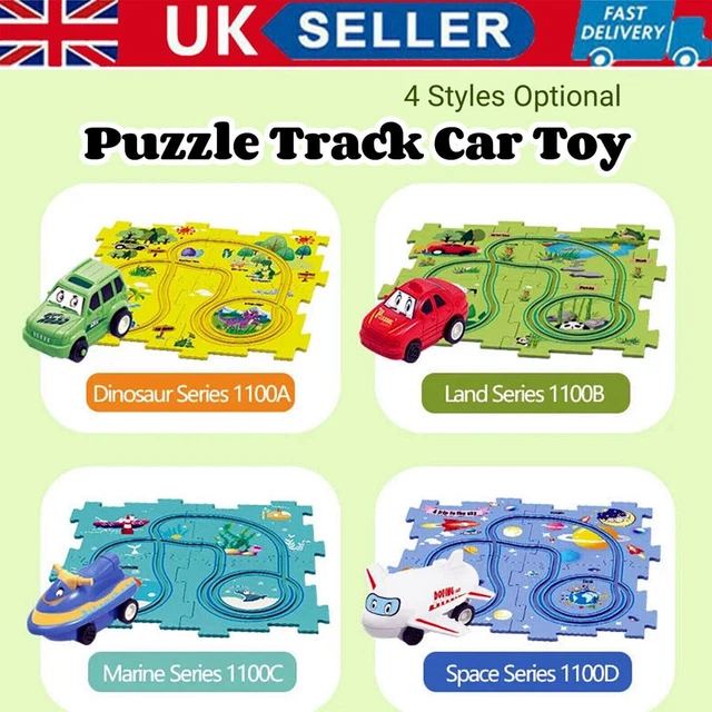 DIY Assembling Electric Trolley,Children's Educational Puzzle Track Car Play Set