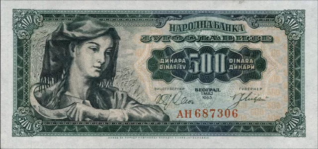 Jugoslawien / Yugoslavia P.074a 500 Dinara 1963 (1) UNC