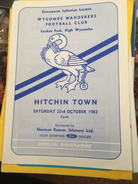 Wycombe Wanderers V Hitchin Town 23/10/82
