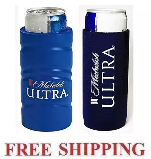 Michelob Ultra 1 Slim Can Foam Cooler & 1 Koozie Coolie Huggie Bud Golf New