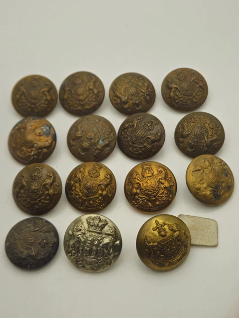 BRITISH ARMY GENERAL Service Buttons Assorted Bundle x15 Vintage ...