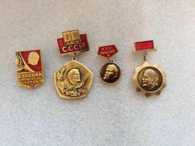 USSR Soviet Russian  Pin Badges  COMMUNIST PROPAGANDA - V.LENIN  LOT 1