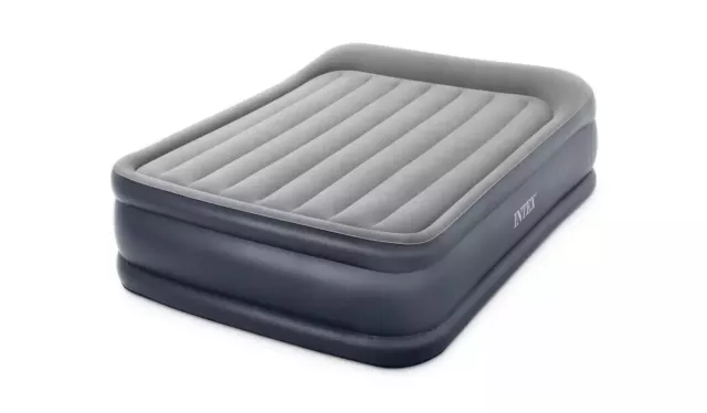 Intex Queen Deluxe Pillow Rest Raise Air Bed Mattress Inc Electric Pump 64136