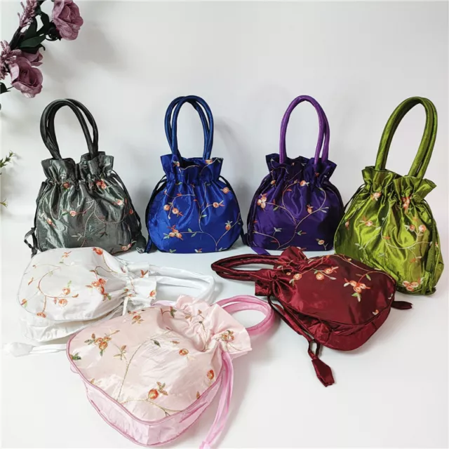 Lady Handbag Ethnic Floral Embroidered Hanfu Bag Small Purse Chinese Retro Party