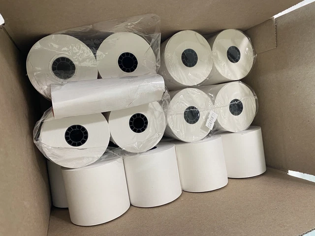 QTY (2) 12 Office Depot 1-Ply Bond Paper Rolls 108-862 White  2.25"x130' Receipt