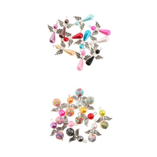 20 Stück Mixed Angel Wing Charms Perle Anhänger DIY Schmuck