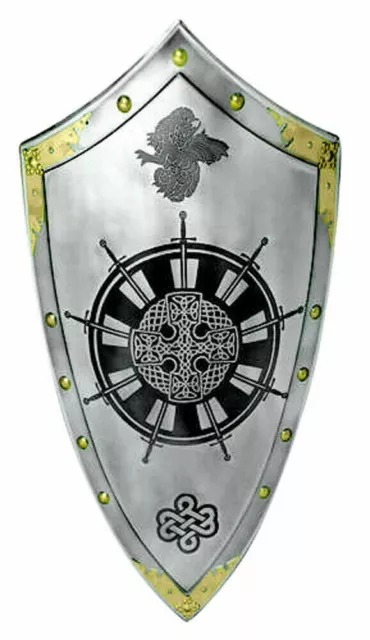 Medieval King Arthur Round Table etched Templar Knight Shield for reenactment