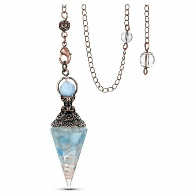 Natural Quartz Crystal Pendulum Healing Chips Stone Reiki Chakra Chain Pendant