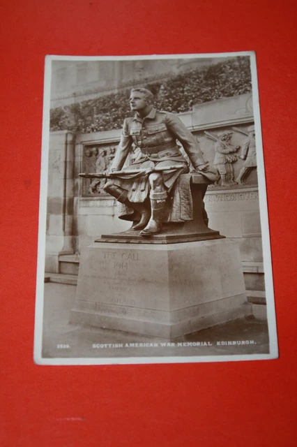 Vintage   postcard  1940's, Edinburgh , Scottish American War Memorial,Scotland