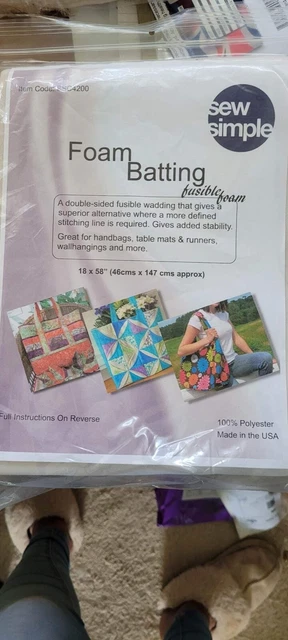 "Bateo de espuma fusible simple de costura nuevo 18"" x 58"
