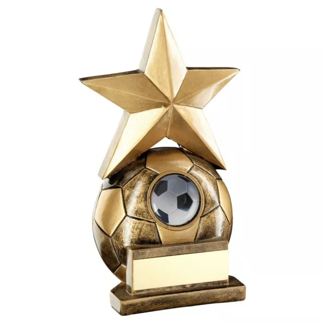 Fútbol Oro Estrella & Bola Premio Resina Trofeo - Sin Grabado Equipo Deporte