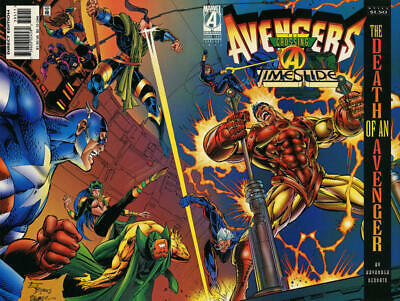 AVENGERS #395 F/VF, Direct, "Death" Tony Stark, Marvel Comics 1996 Stock Image