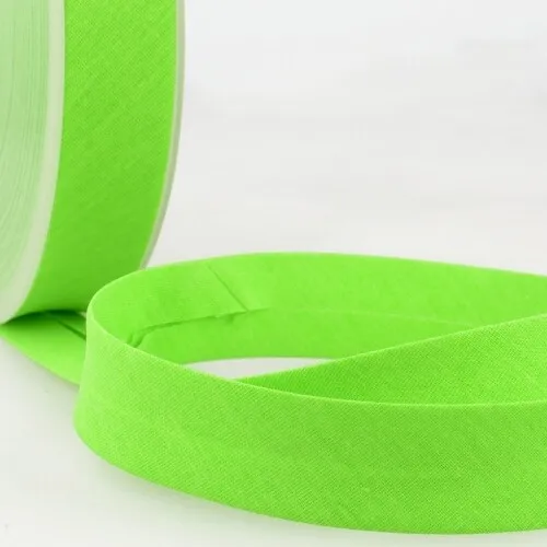 Stephanoise 20mm Fluorescent Neon Bias Binding Tape Neon Green - per metre