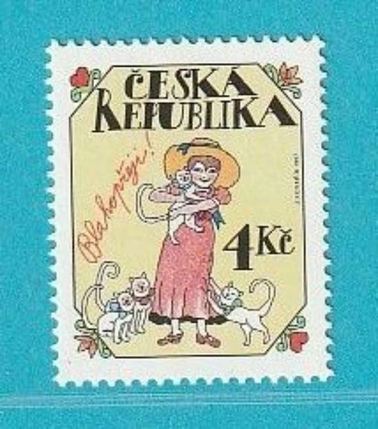 Tschechische Republik aus 1997 ** postfrisch MiNr. 139 Grußmarke Katze