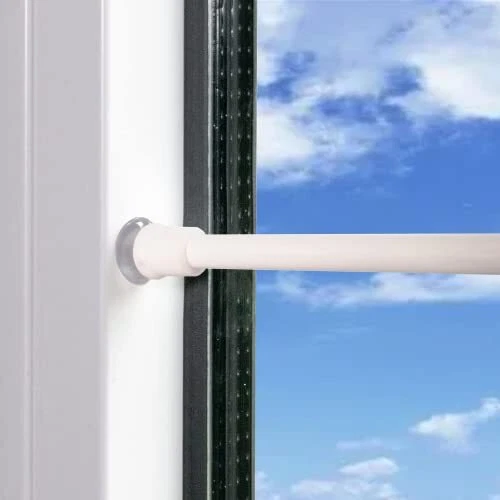 2 aste regolabili a tensione, da 60 a 100 cm, aste a molla, aste per armadi, barre per tende caricate a molla, per finestre, cucina, bagno, armadio, colore: nero