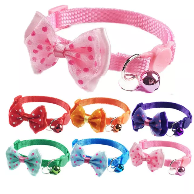 6PCS Lot Breakaway Cat Collar Bow Tie Adjustable Kitten Collars for Cats Kitty