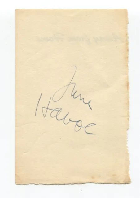 June Havoc Signed Page Cut Autographed In 1952 Actress Brewster's Millions
