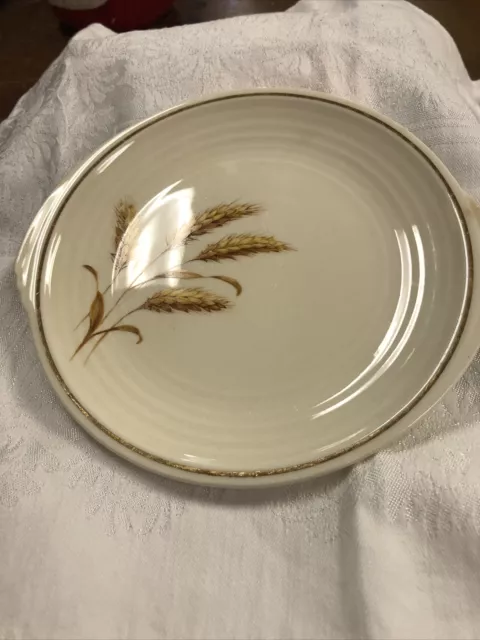 Edwin M Knowles China Co. Yorktown Golden Wheat Handler Dessert/bread 6 1/2 Inch