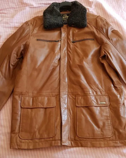 Petroff Cognac Soft Lamb Leather Jacket Size XL. Lovely!!!