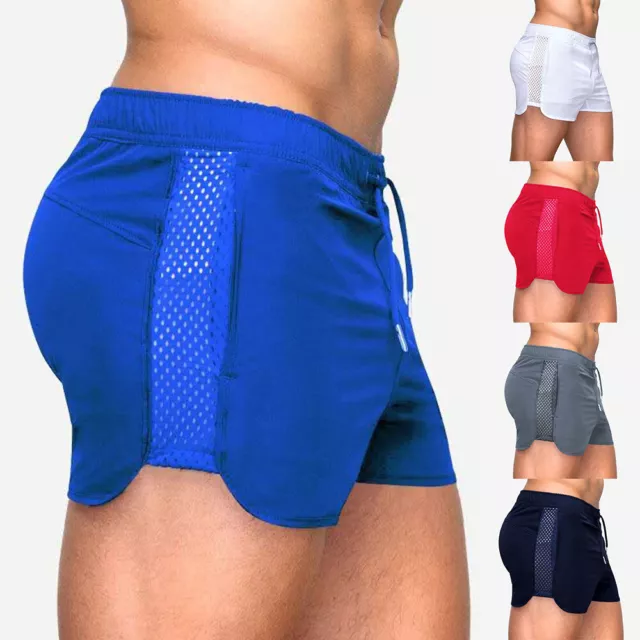 Mens Gym Sports Training Bodybuilding Running Shorts Workout Fitness Short Pants