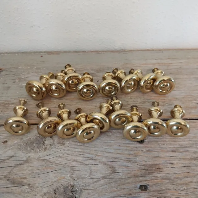 17 *Worn* Century Maryland 1-3/16 Mushroom Cabinet Knob Shiny Brass Reclaimed