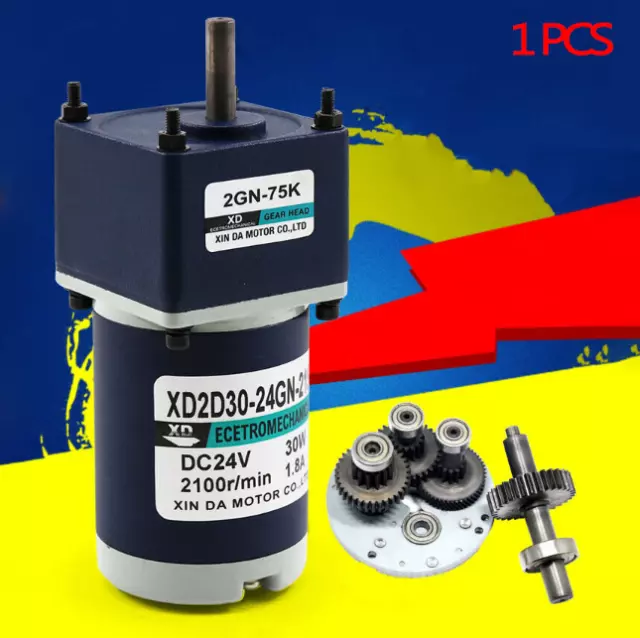 DC 24V 30W Micro Reducer Motor 300RPM CW/CCW Full Metal Gearbox Motors 2D30GN-C