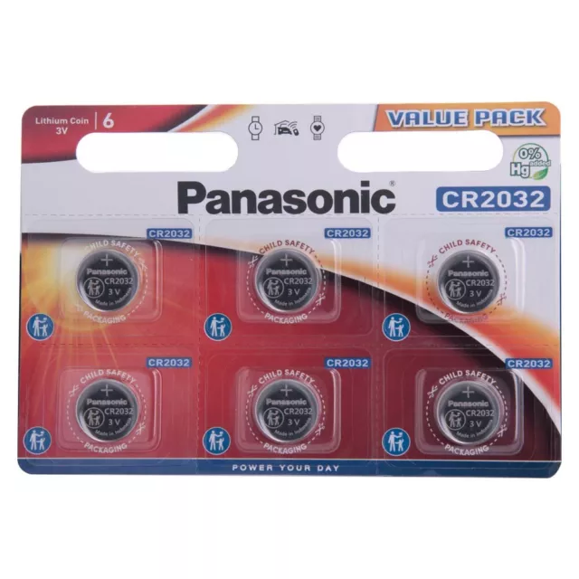 Pack 6 Pilas Botón / Moneda Original PANASONIC cr2032 de 3 VOLTIOS Litio b54 3