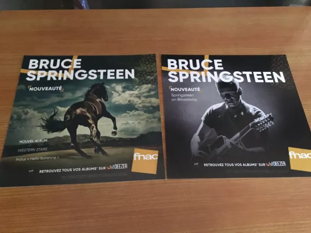 Bruce Springsteen - Lot Of 2 Promotional French Instore Adverts !!!!! 30 X 30 Cm