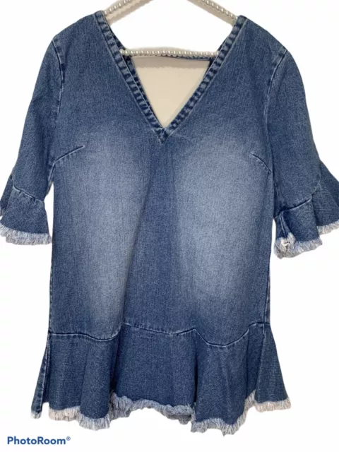 MLM label Henri Denim Dress size Small v neckline $175