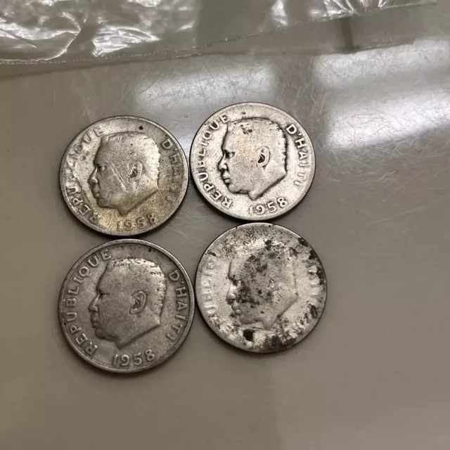 1958 Haiti - 10 Cents Centimes Coins Lot 2