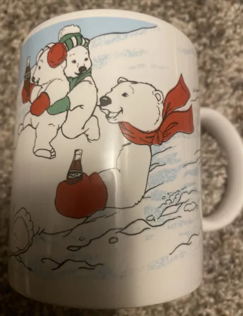 Vintage 1996 Coca-Cola Polar Bears 12oz Collectible Mug Cup  Coke Brand