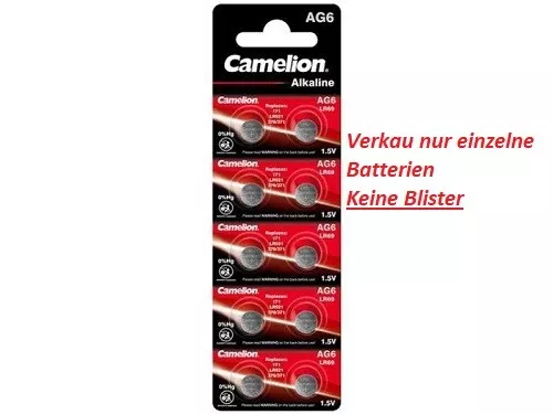 Knopfzelle AG 6-LR69, LR921, 371 Uhrenbatterie Alkaline von Camelion