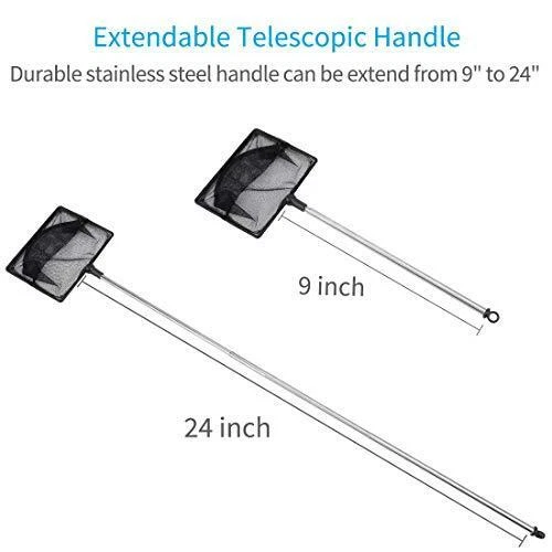 Pawfly 5 Inch Telescopic Aquarium Net Fine Mesh Small Fishnet with Extendable 2