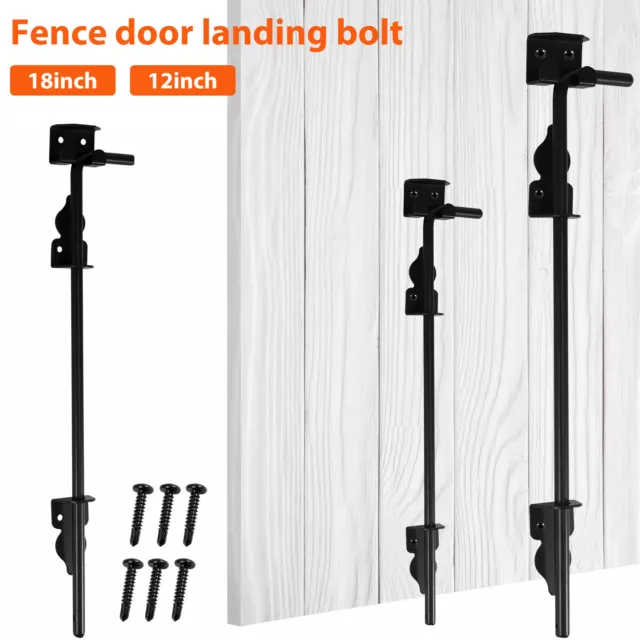 Cane Bolt Gate Drop Rod Kit 18 inch Heavy Duty Iron Gate Ground Latch_