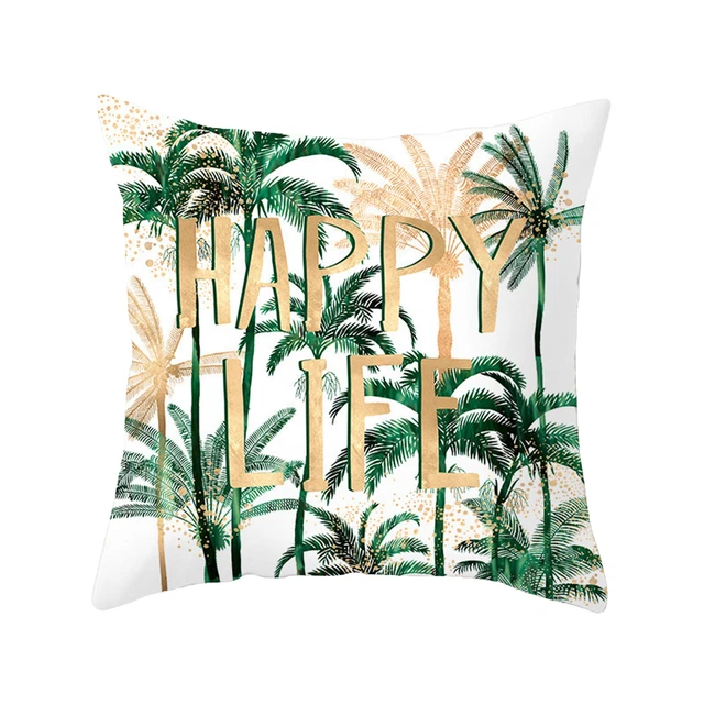 Cushion Cover Soft-touching Quick Drying Smooth Zipper Plant Cushion Case